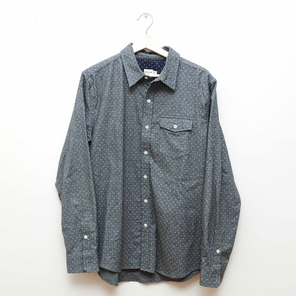 Gray Polka Dot Button Down Shirt